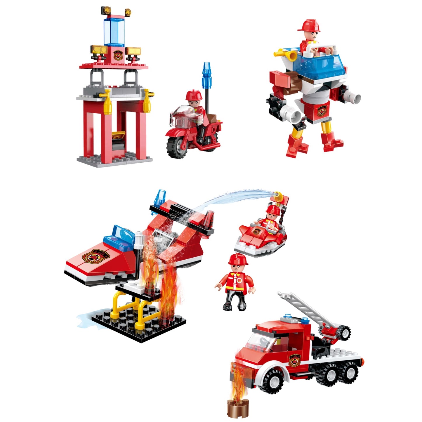 Fire Building Blocks Set 854 pcs