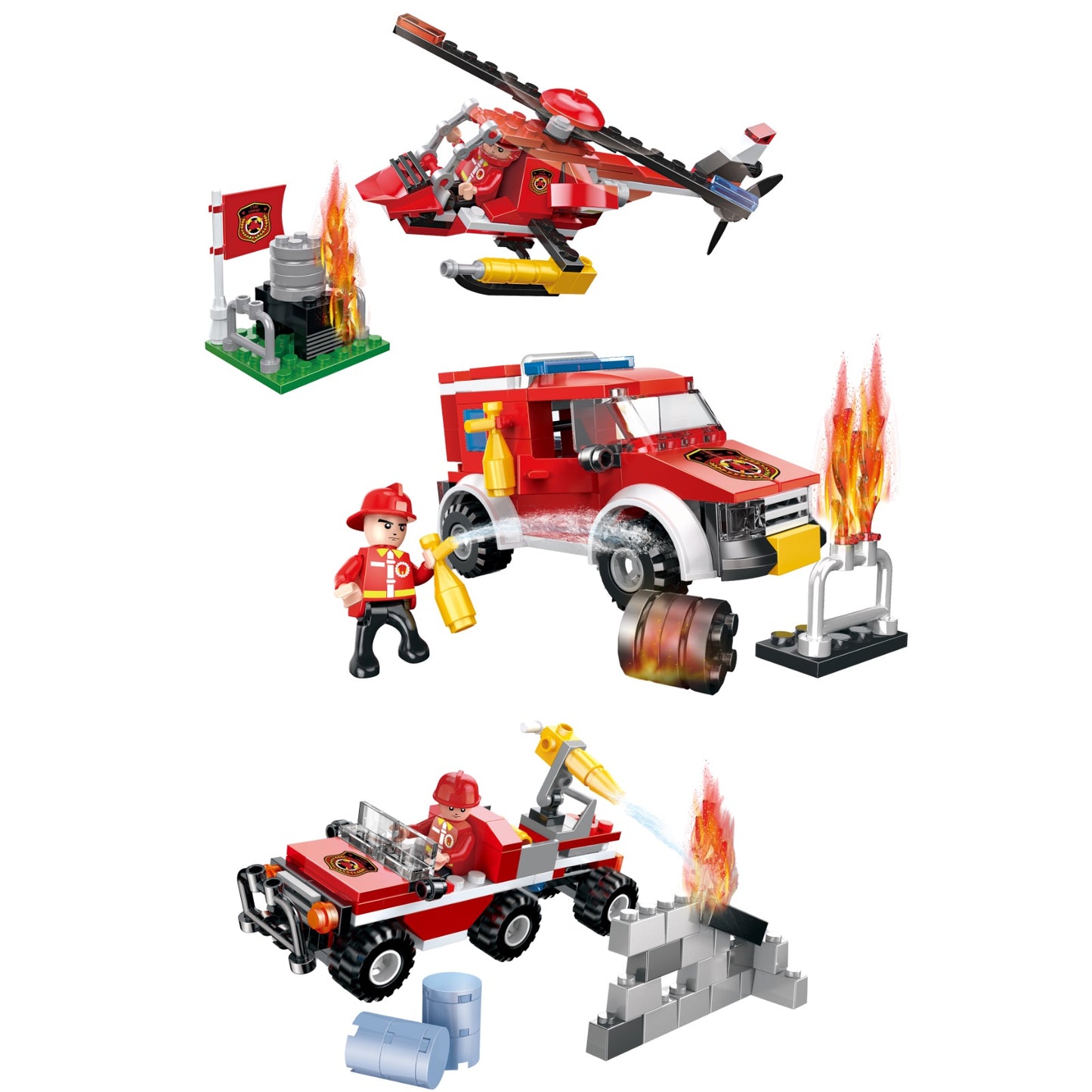 Fire Building Blocks Set 854 pcs