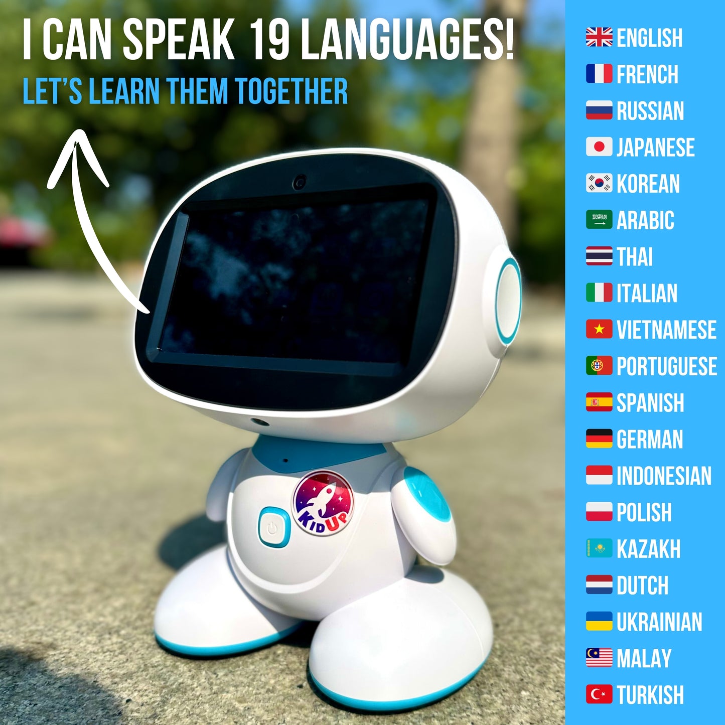 KIDUP R1: Smart AI Robot for Kids With ChatGPT (7-inch Touch Screen)