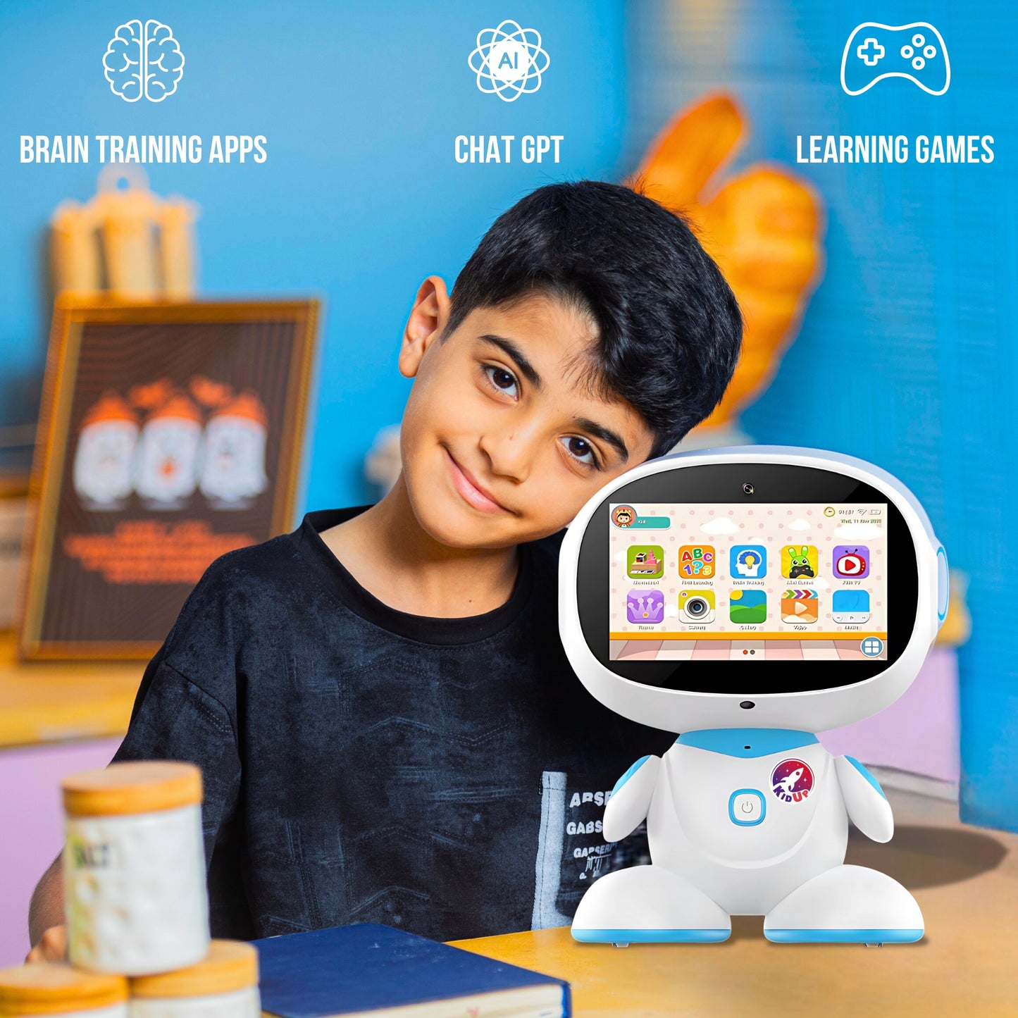 KIDUP R1: Smart AI Robot for Kids With ChatGPT (7-inch Touch Screen)
