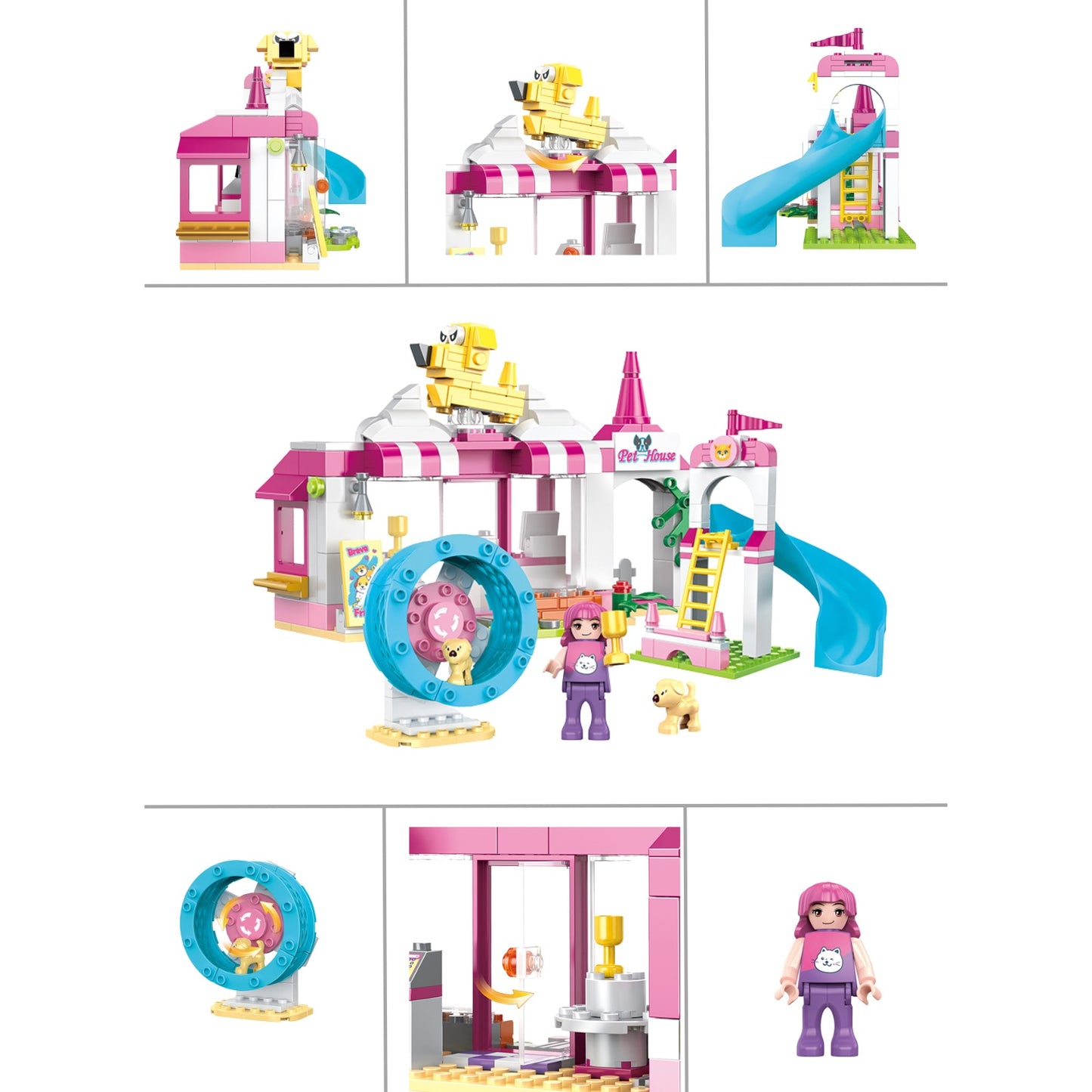 Pets Family Building Blocks Set 244 pcs